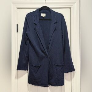 Caslon Navy Blue Ribbed Long Cardigan Sweater Jacket - NWOT